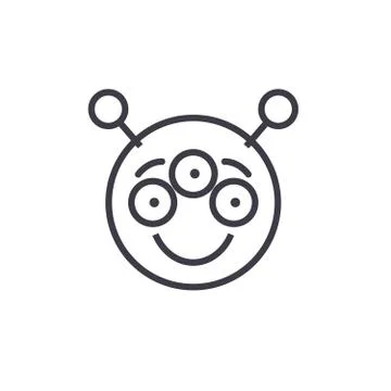 Alien Emoji concept line editable vector concept icon. Alien Emoji concept Stock Illustration