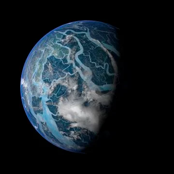 Alien Exo Planet. Elements of this image furnished by NASA. Illustrazione stock