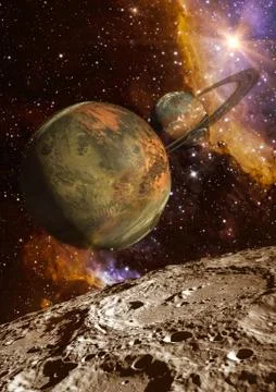 Alien Exo Planet. Elements of this image furnished by NASA Stock Illustration