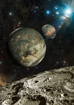 Alien Exo Planet. Elements of this image furnished by NASA Stock Illustration