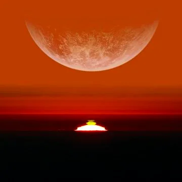 Alien Exo Planet. Elements of this image furnished by NASA Illustrazione stock