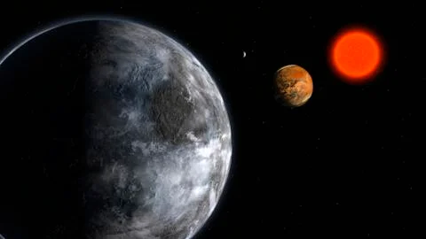 Alien Exo Planet. Elements of this image furnished by NASA Stock Illustration