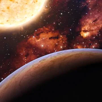 Alien Exo Planet. Elements of this image furnished by NASA Illustrazione stock