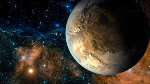 Alien Exo Planet. Elements of this image furnished by NASA Illustrazione stock