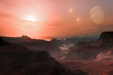 Alien Exo Planet. Stock Illustration