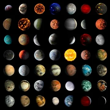 Alien Exo Planet set Illustrazione stock