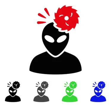 Alien Exploration Flat Icon Stock Illustration