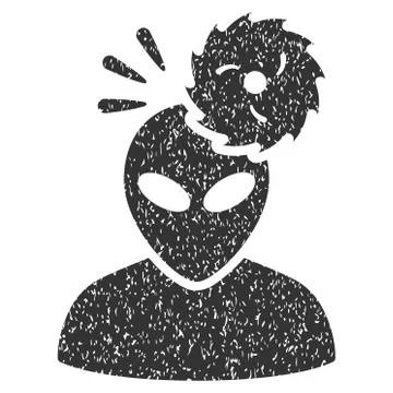 Alien Exploration Grainy Texture Icon Stock Illustration