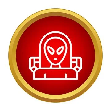 Alien extraterrestrial exploring space science fiction icon Stock Illustration