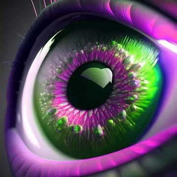 Alien eye, macro illustration, high detail. Beautiful detail eye for art desi Stock Illustration