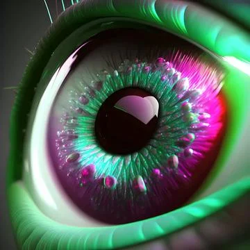 Alien eye, macro illustration, high detail. Beautiful detail eye for art desi Stock Illustration