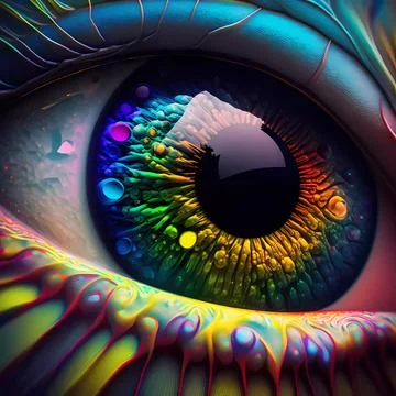 Alien eye, macro illustration, high detail. Beautiful detail eye for art desi Stock Illustration