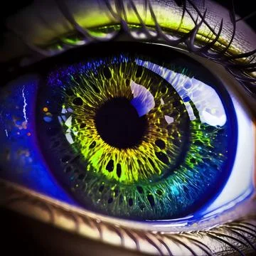 Alien eye, macro illustration, high detail. Beautiful detail eye for art desi Stock Illustration