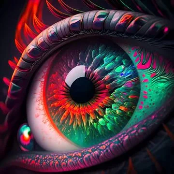 Alien eye, macro illustration, high detail. Beautiful detail eye for art desi Stock Illustration