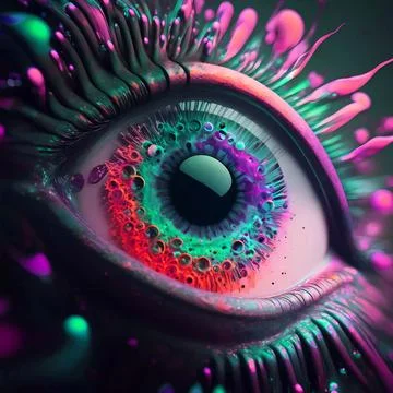 Alien eye, macro illustration, high detail. Beautiful detail eye for art desi Stock Illustration