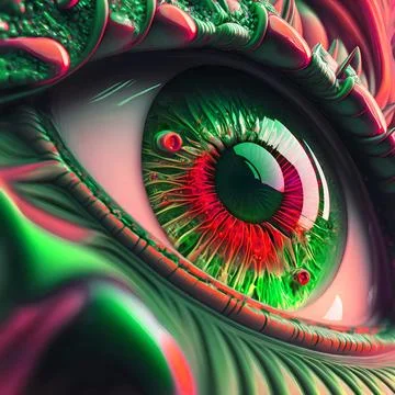 Alien eye, macro illustration, high detail. Beautiful detail eye for art desi Stock Illustration