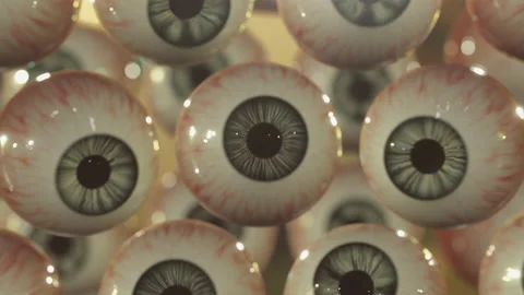 Alien eyes, eyeballs observing, looking around visual loop. Science fiction. Stock Footage 157557191