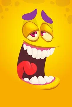 Alien face cartoon creature avatar illustration. Prints design for t-shirts Stock Illustration