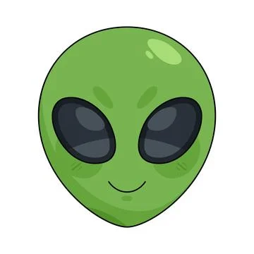 Alien face emoji Stock Illustration