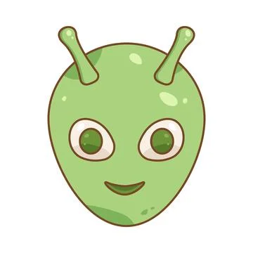 Alien face emoji Stock Illustration