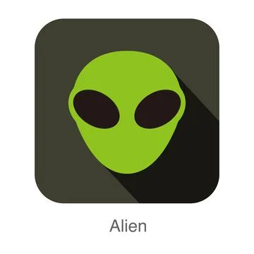 Alien face flat design 스톡 일러스트