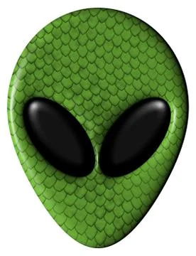 Alien Face With Green Scales イラスト素材