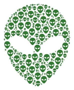 Alien Face Icon Figure Stock Illustration