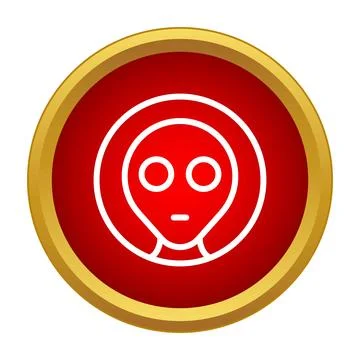 Alien face icon representing extraterrestrial life and sci fi Stock Illustration