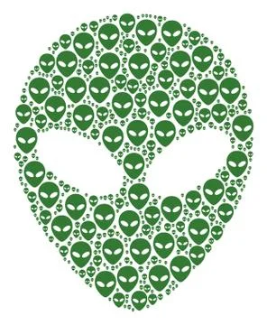 Alien Face Icon Shape Stock Illustration