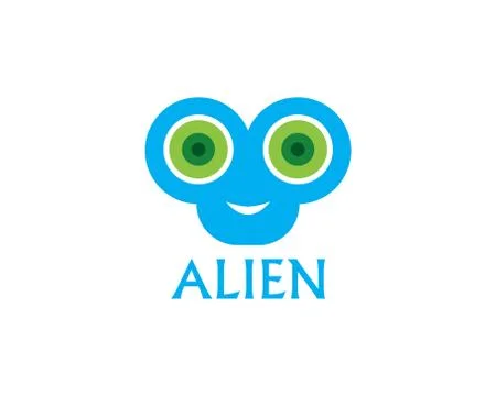 Alien face icon vector logo and symbols template app Stock Illustration