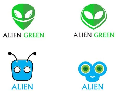 Alien face icon vector logo and symbols template app Stock Illustration