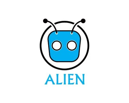 Alien face icon vector logo and symbols template app Stock Illustration