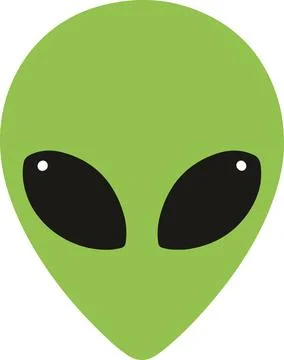 Alien face, minimal simple vector illustration Stock Illustration