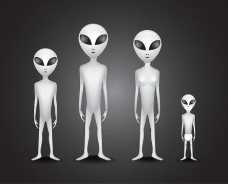 Alien family Stock Illustration