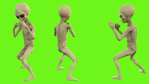 Alien fights. Loopable animation on green screen. 4k. Stock Footage 87099748
