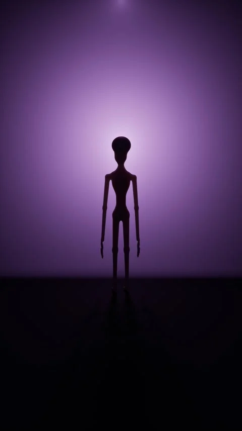 Alien figure silhouettet. 3d rendering Video stock 340354000