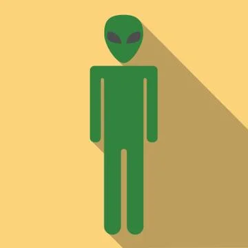Alien flat icon Stock Illustration