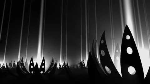 Alien flowers fly through Stock Footage