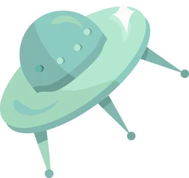 Alien Flying Saucer Flat Icon Stock Illustration