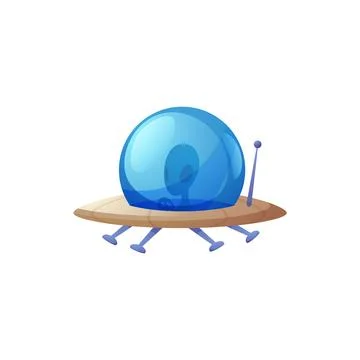 Alien in flying saucer flat style, vector illustration isolated on white Illustrazione stock
