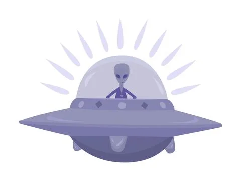 Alien in flying saucer Stock Illustration