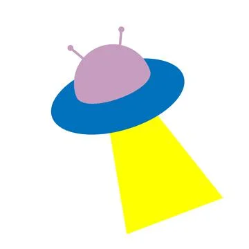 Alien flying saucer isolated vector illustration UFO. Stock Illustration