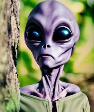 An alien in the forest Stock Illustration