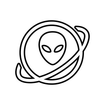 Alien, galaxy, science, experiment icon. Outline vector art. Illustrazione stock