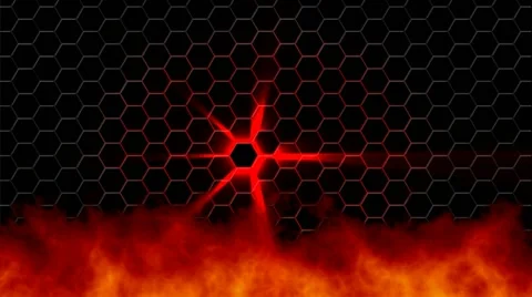 Alien Gamer-Type Background with Light Rays &amp; Flames Stock Footage 54272170