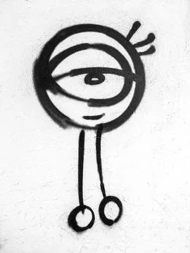 Alien graffiti Stock Photos