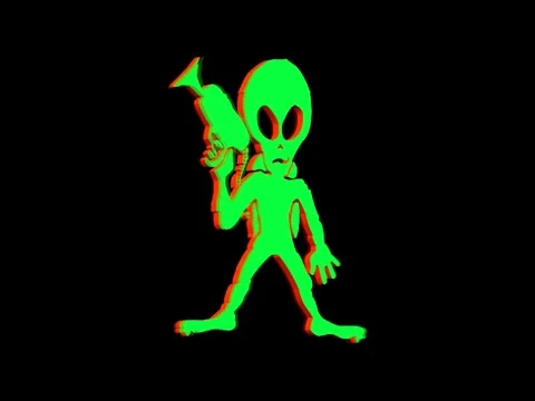 Alien Green Gun Back Ground- Black01 Stock Footage 107180446