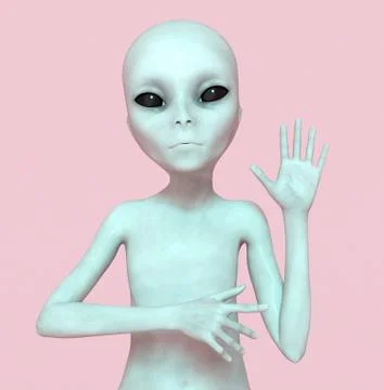 Alien greeting Stock Illustration