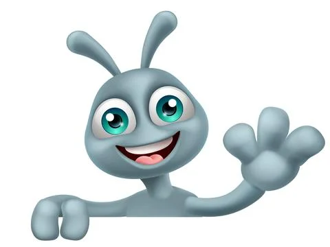 Alien Grey Gray Fun Cartoon Character イラスト素材