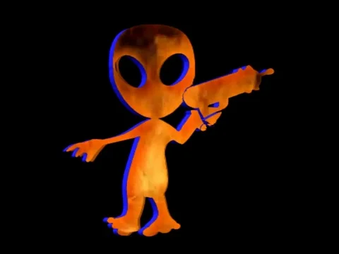 Alien Gun- Fire 3 Ground - Black 库存影片 107180412